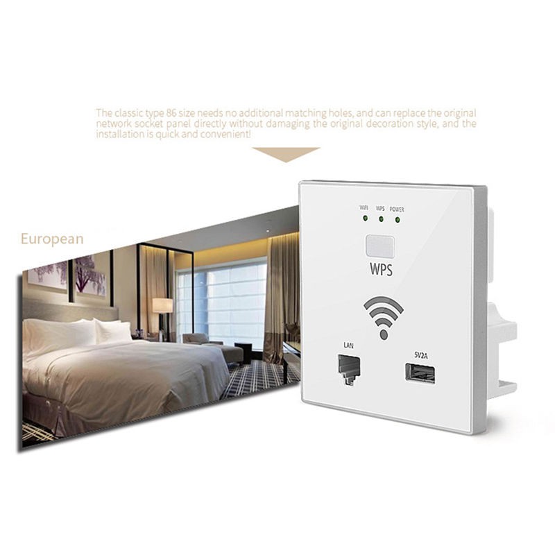 Thiết Bị Phát Wifi Tường 300mbps Rj45 Usb Wps Màu Trắng