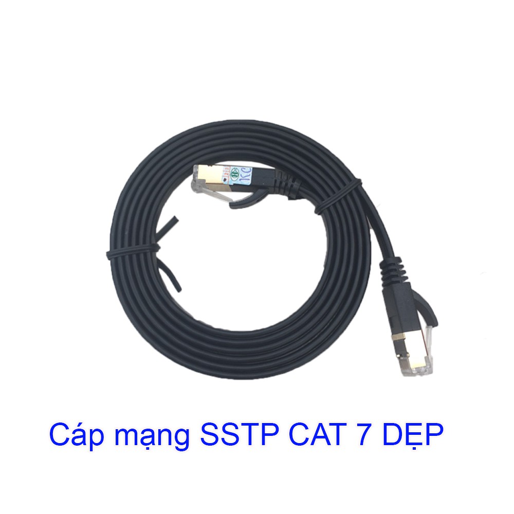 Cáp mạng SSTP CAT7 1.5m KingMaster KC711 (dẹp) tốc độ lên đến 10.2Gbps 600Mhz - Hãng phân phối