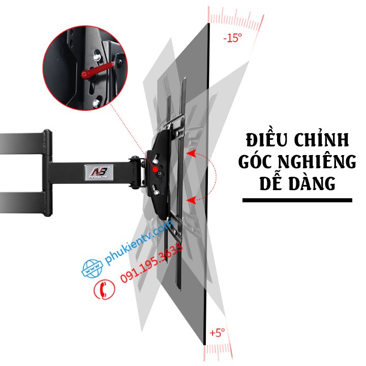 [Xoay 90 Độ] Giá Treo Tivi Xoay Vuông Góc NB SP2 40 - 70 Inch Khung Treo Tivi - Cao Cấp Chính Hãng