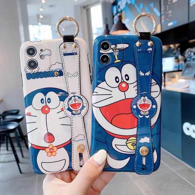 <Order 7ngày> Ốp Chú Mèo Máy Doremon có tay cầm For Iphone