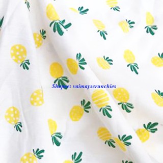 Vải may scrunchies, may khẩu trang, phụ kiện, handmade, DIY, trang trí quả dứa
