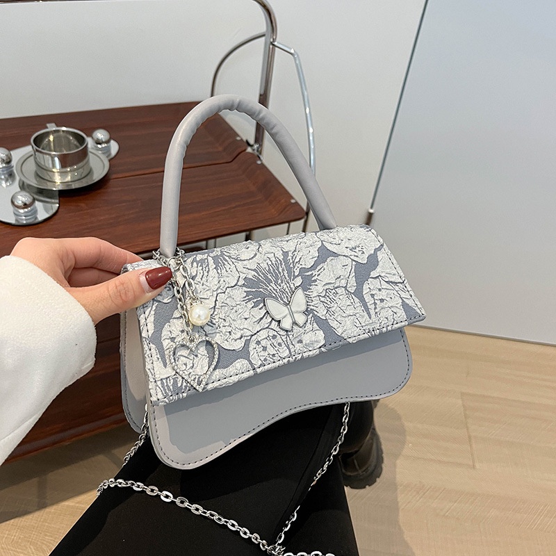 Túi Đeo Chéo Hình Vuông Nhỏ Họa Tiết Bướm Trái Tim 2022 Mới Cho Nữ