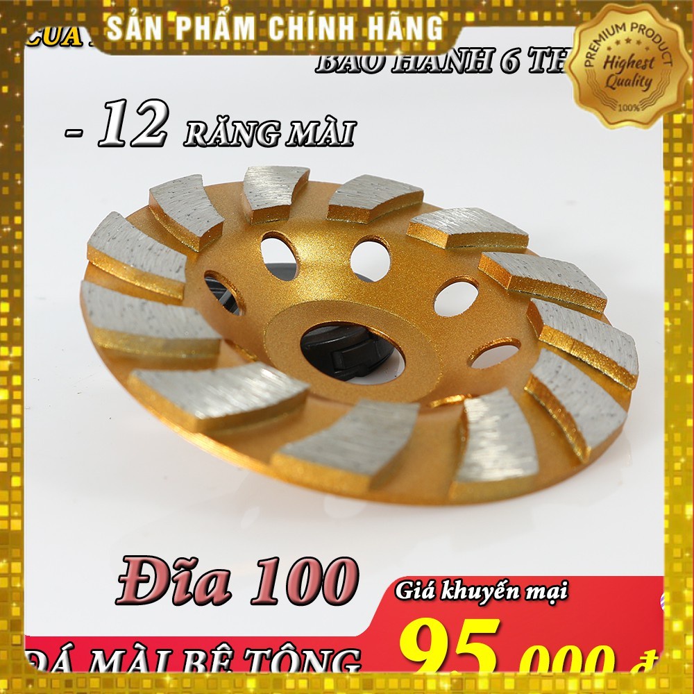 Đá mài bê tông đĩa 100 mm, chén mài bê tông
