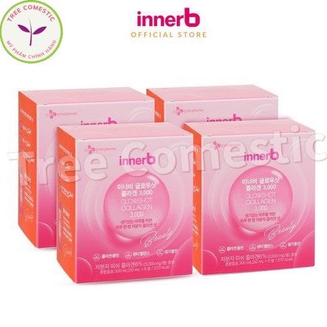 Combo 4 Hộp 24 Lọ Nước Uống Collagen Dưỡng Trắng Sáng Da VITAMIN C INNERB GLOWSHOT (50mlx6)