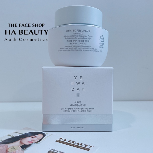Kem dưỡng ẩm sáng trắng da phục hồi tái tạo da The Face Shop Yehwadam Jeju Magnolia Pure Brightening Cream 50ml