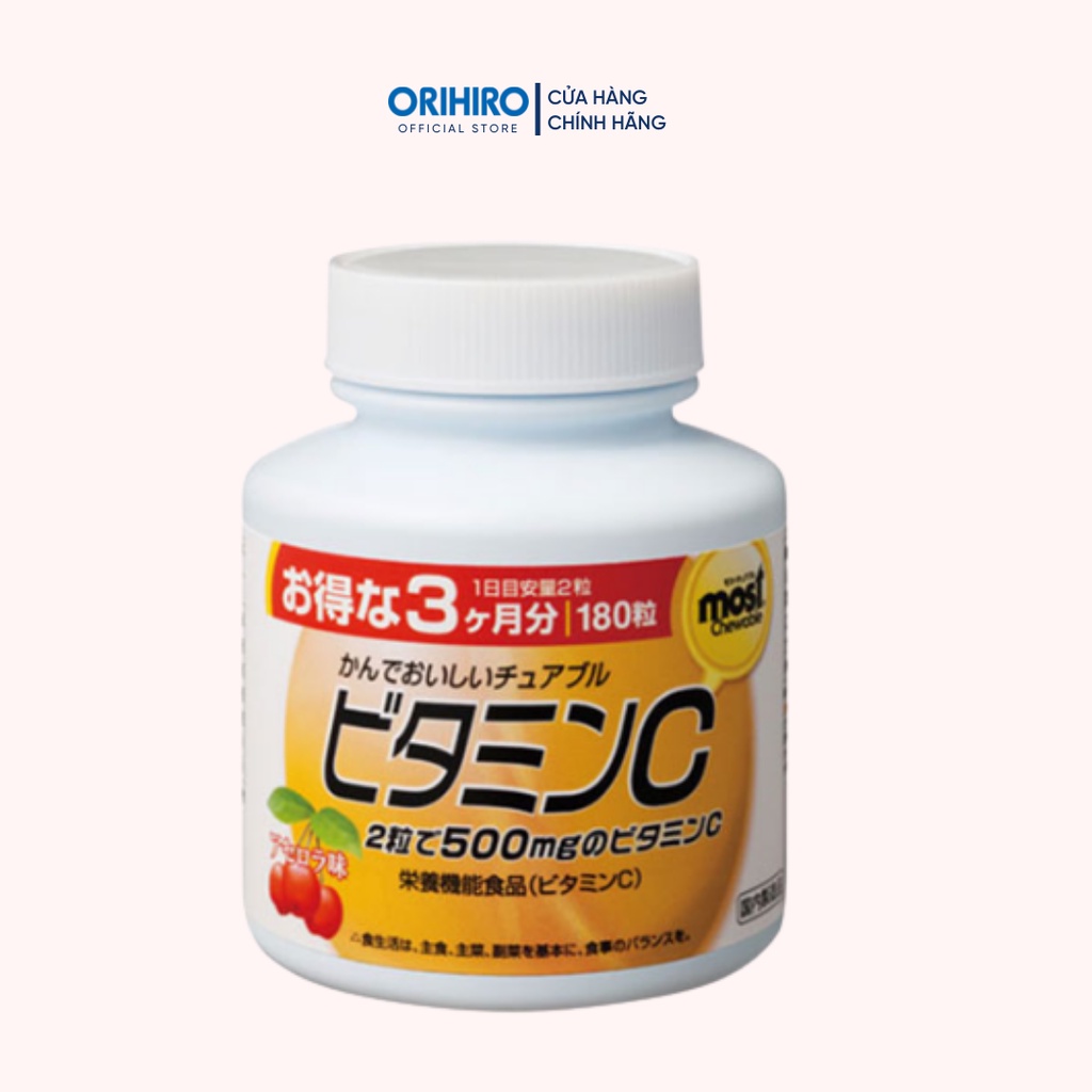 Viên nhai bổ sung Vitamin C Orihiro Most Chewable 180 viên