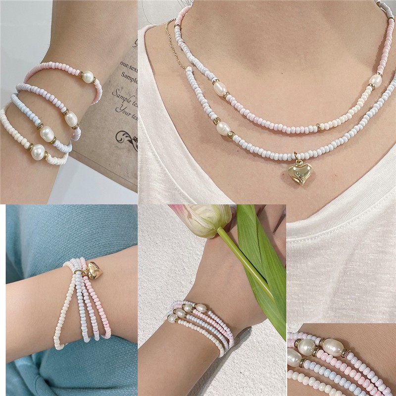 Hạt gốm pha lê Beadia màu trơn phong cách dùng làm đồ trang sức