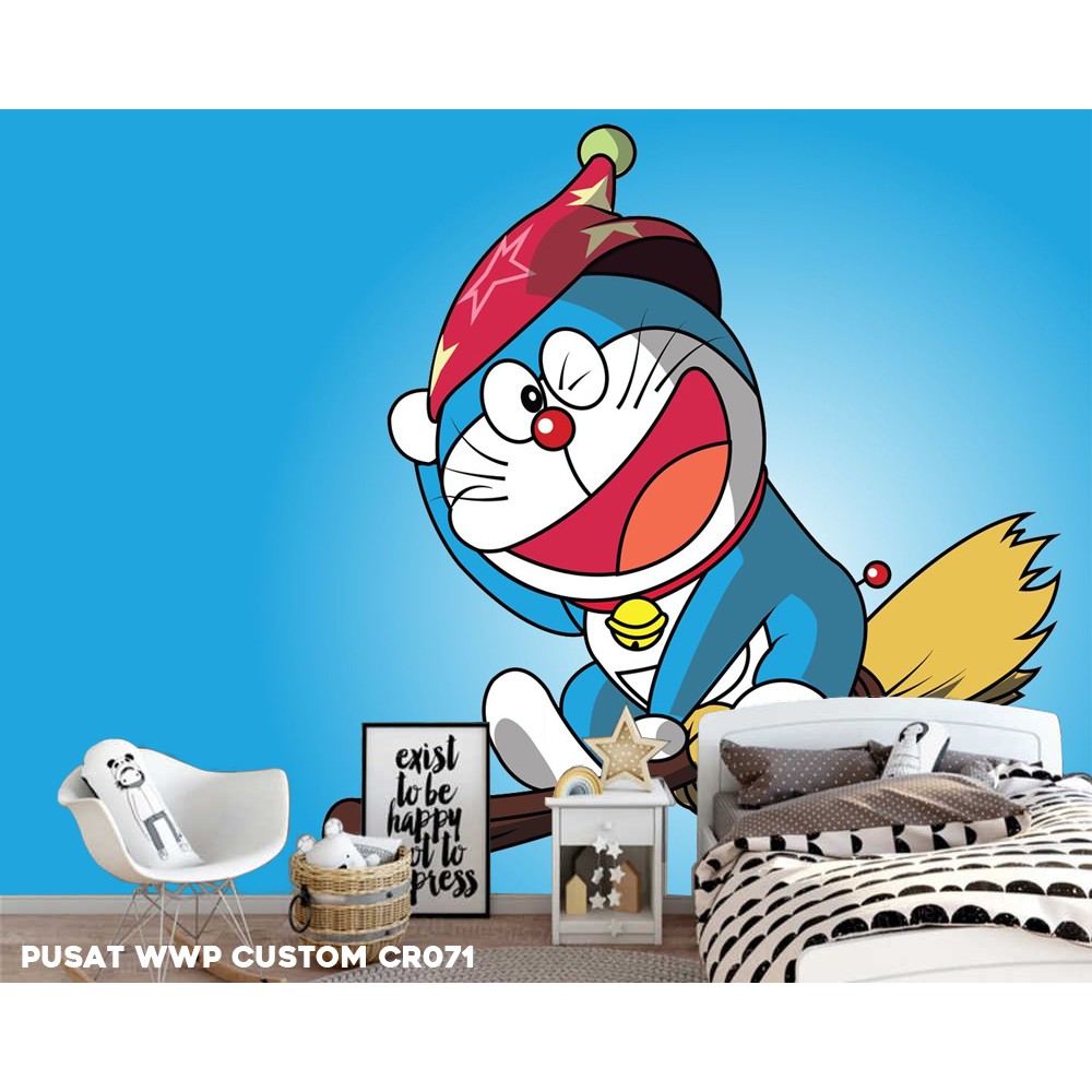 Giấy Dán Tường Hình Doraemon 3d Trang Trí Phòng Bé Gái