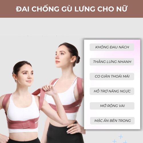 Đai định hình ngực, chống gù lưng kéo thẳng lưng hiệu quả, mặc ẩn bên trong