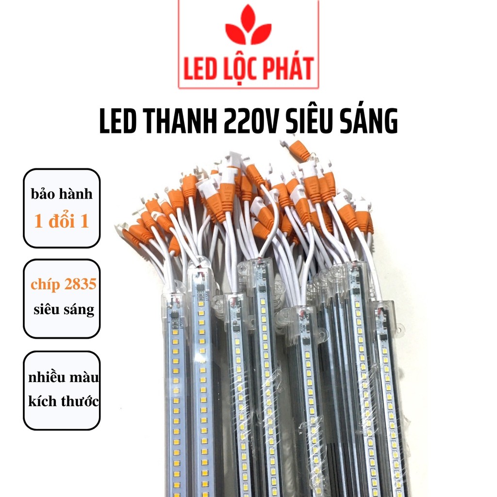 Led thanh 220v siêu sáng, đèn led thanh 220v nhôm dài 1m 50cm 30cm