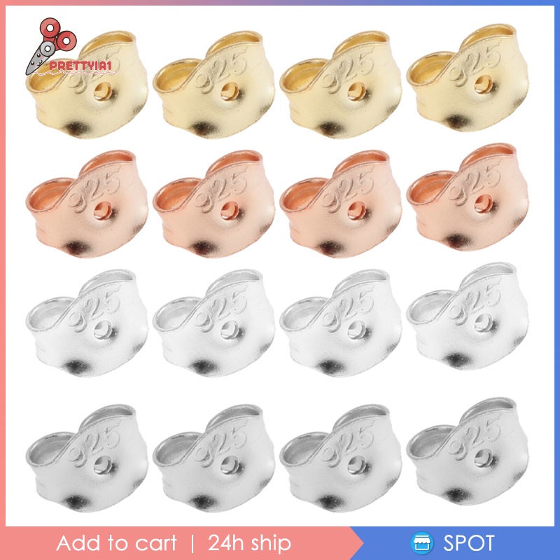 [Prettyia1] Set 4 Bông Tai Bằng Bạc Sterling 925 An Toàn