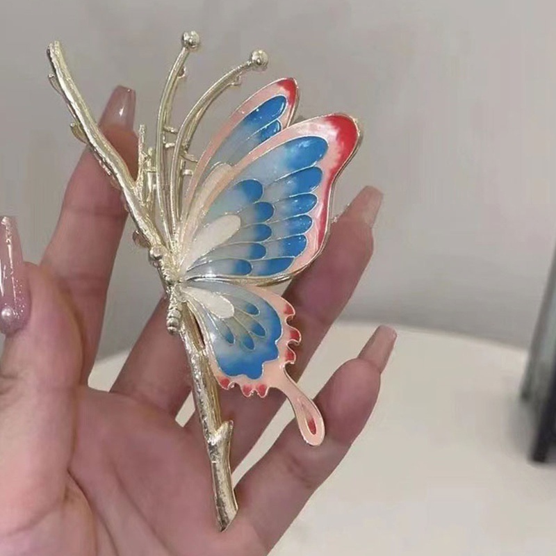 Kẹp Tóc Bướm Bằng Hợp Kim Nhiều Màu Sắc Đơn Giản