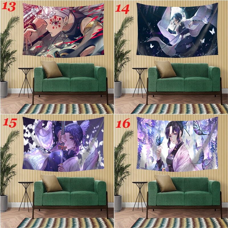 Thảm Treo Tường Trang Trí In Hình Anime Demon Slayer Chất Liệu Polyester