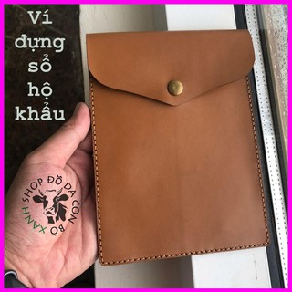 Ví đựng sổ hộ khẩu, giấy tờ xe da bò thật handmade