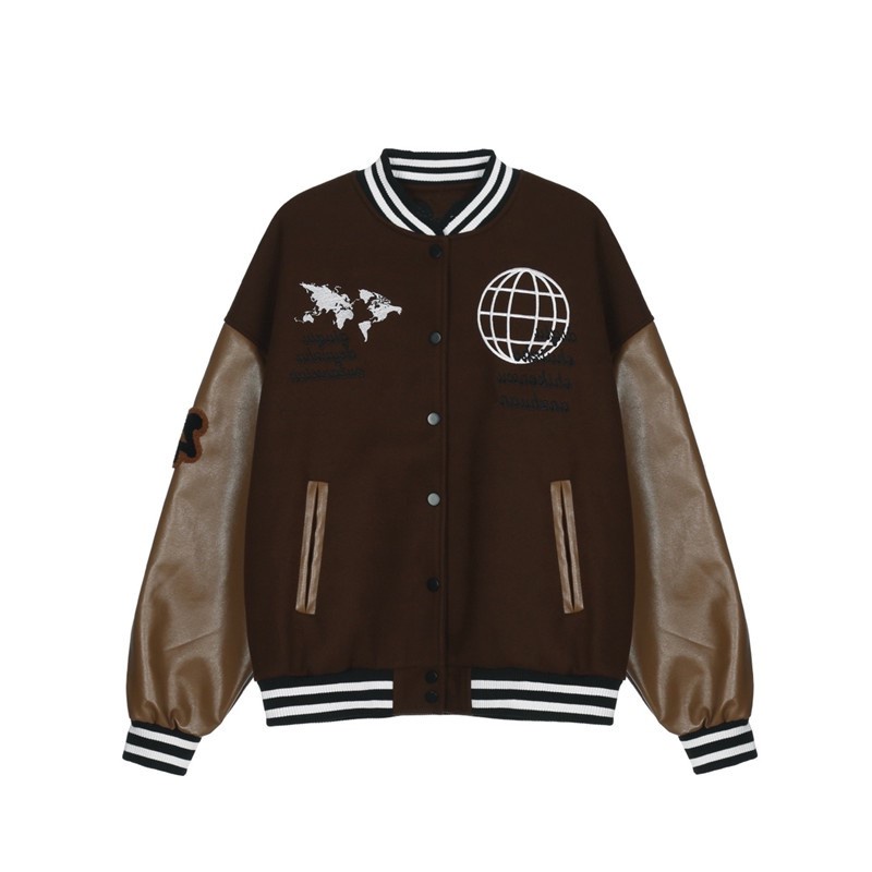 Áo Khoác Bóng Chày Họa Tiết Thêu Phong Cách Hàn Quốc Thời Trang Cho Nam