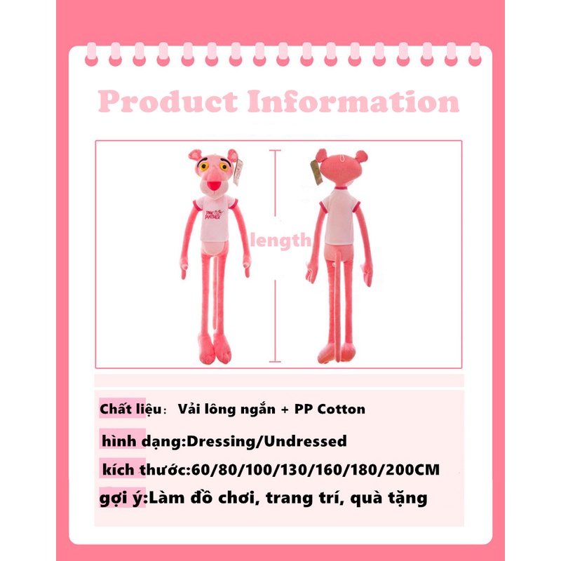 Đồ chơi thú nhồi bông hình chú báo hồng đáng yêu dành cho bé