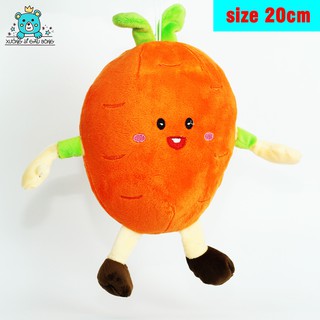 (CHỈ BÁN SỈ) Gấu bông Cà rốt chất nhung mềm mại size 20cm đáng yêu có móc treo