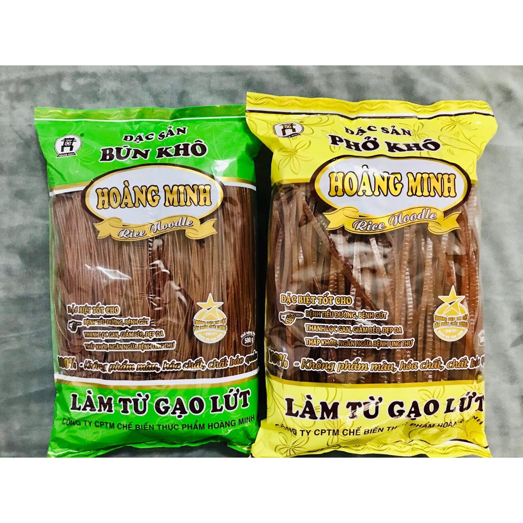 Phở Gạo Lứt Đỏ Hoàng Minh 500g - Giảm cân, Healthy,Eatclean,Tốt cho Sức Khoẻ, siêu ngon