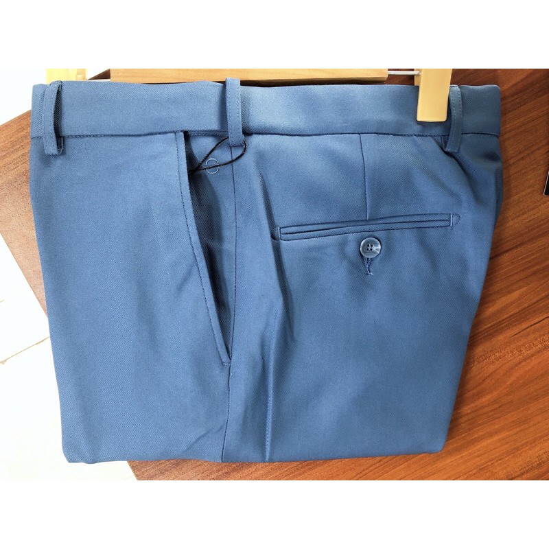 OWEN - Quần âu nam màu xanh dáng regular fit cạp tăng đơ co dãn | BigBuy360 - bigbuy360.vn