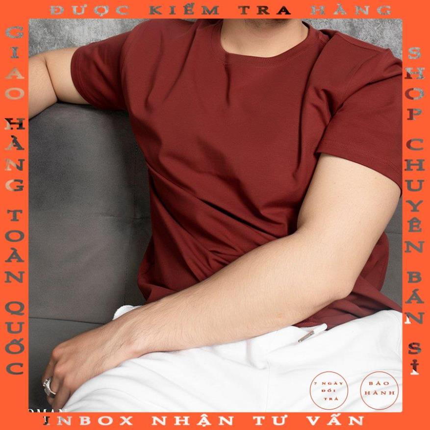 Áo thun nam cổ tròn basic CAPMAN vải cotton dày dặn, co giãn, tay ngắn