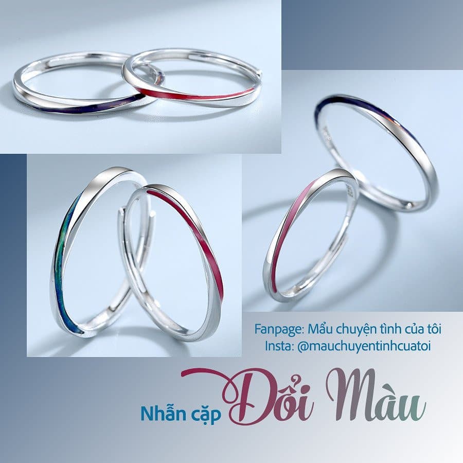 Nhẫn bạc Đổi màu - Nhẫn bạc cặp đôi - Mẩu chuyện tình của tôi