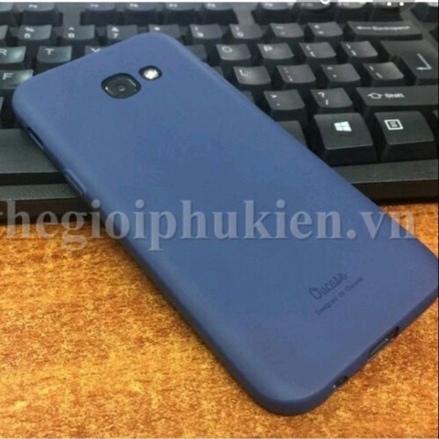 Ốp lưng Ou Case cho galaxy A720/A7 2017 silicon dẻo màu (đen-xanh)