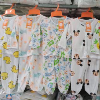 Bộ cotton giấy dài tay cài cúc cho bé
