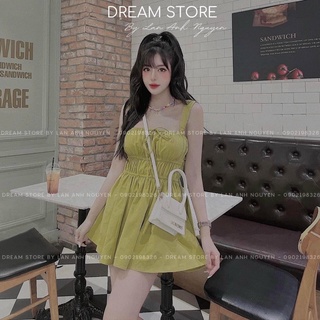 Đầm Dự Tiệc hai Dây bản Lớn Vải Kate Lụa Siêu Sang Chảnh