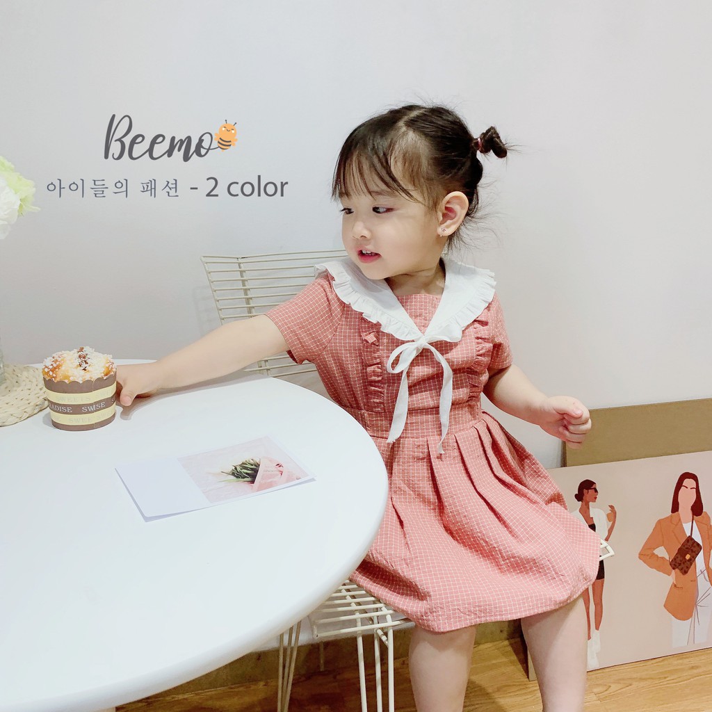 Váy cho bé gái GELU KIDS kẻ thô chất liệu thô mềm phong cách Hàn Quốc - SBG003