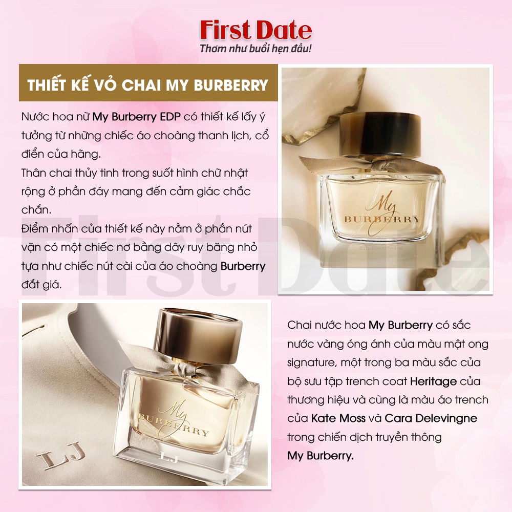 Nước hoa nữ My Burberry - Dầu thơm quyến rũ, hương thơm tinh tế sang trọng First Date