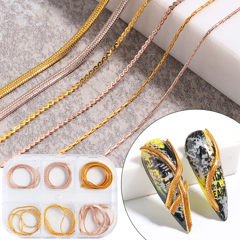 Dây Xích Kim Loại Trang Trí Móng Tay