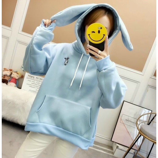 ÁO KHOÁC HOODIES NỮ TAI THỎ CỰC CUTE NHIỀU MÀU AO HOODIE FREE SIZE DƯỚI 60KG | BigBuy360 - bigbuy360.vn