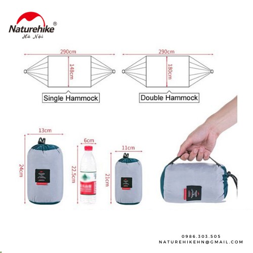 [Full phụ kiện] Võng Đôi Dã Ngoại Full phụ kiện NatureHike, siêu nhẹ, gấp gọn - NH17D012-B | BigBuy360 - bigbuy360.vn