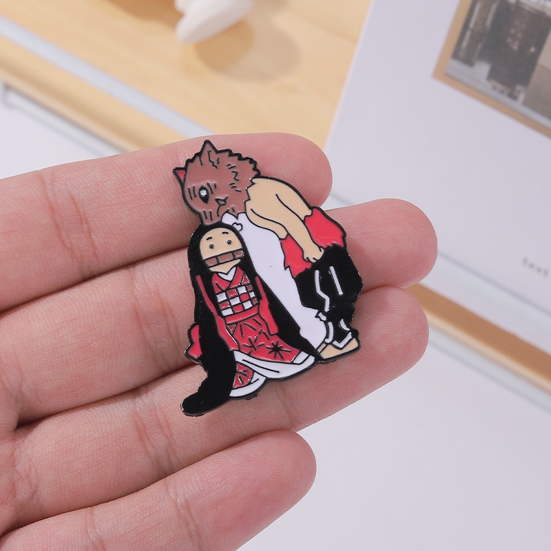 Huy hiệu cài áo MISS ZOE thiết kế nhân vật anime Hashibira Inosuke đáng yêu