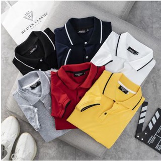 Áo polo nam nữ, áo phông nam cổ bẻ phối viền dệt sợi cotton cao cấp -OMAN AP41