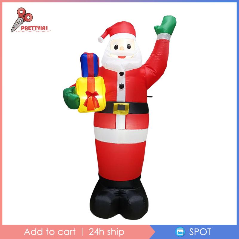 Đồ trang trí Ông Già Noel Bơm Hơi Kèm Đèn Trang Trí Sân Vườn Prettyia1 * 6ft