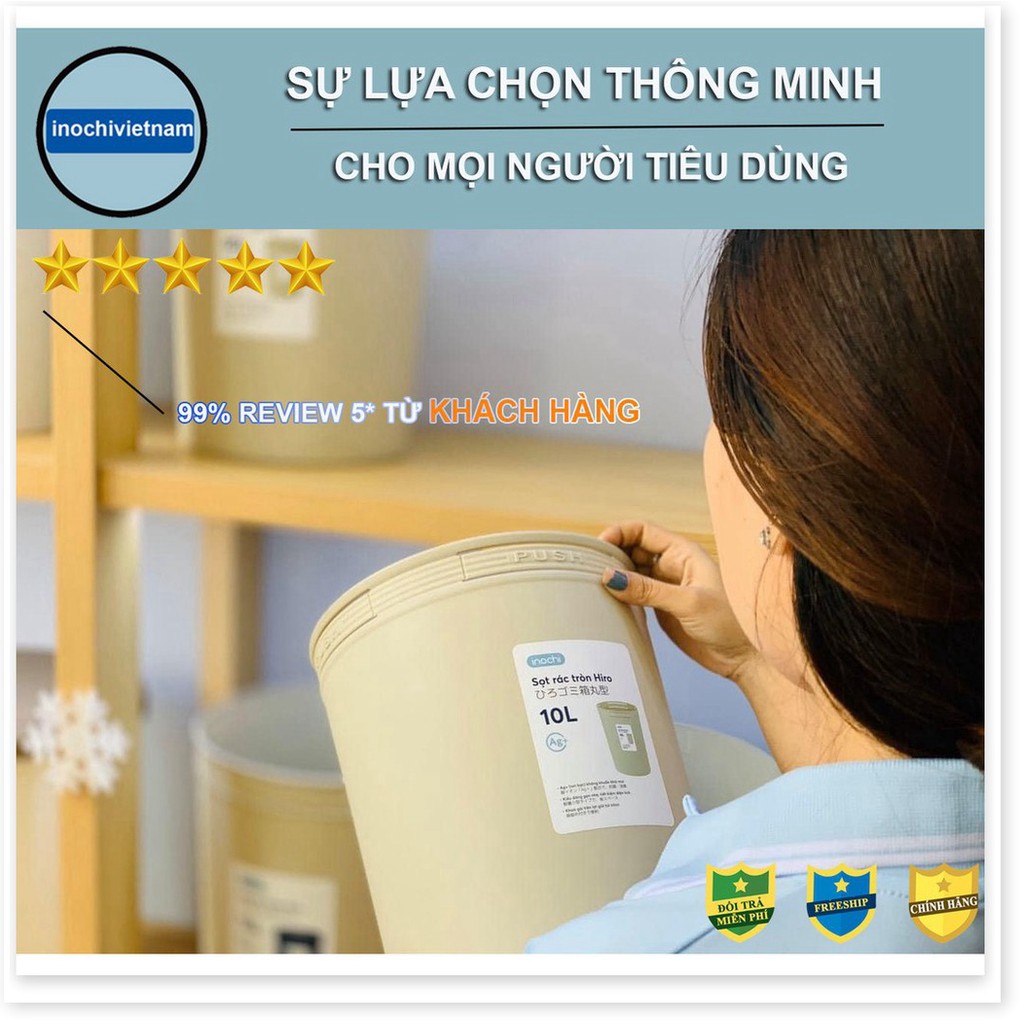 Sọt rác Mini -thông minh Nhựa Tròn Inochi 5 10 15 Lít Làm Sọt Rác Văn Phòng, Khách Sạn SR10L