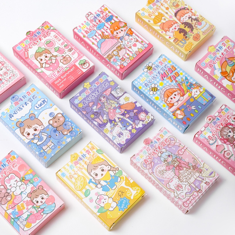 Bộ Bài Tây Poker 52 Lá Đồ Chơi Cute Dễ Thương Giảm Stress Hoạt Hình Anime QT41