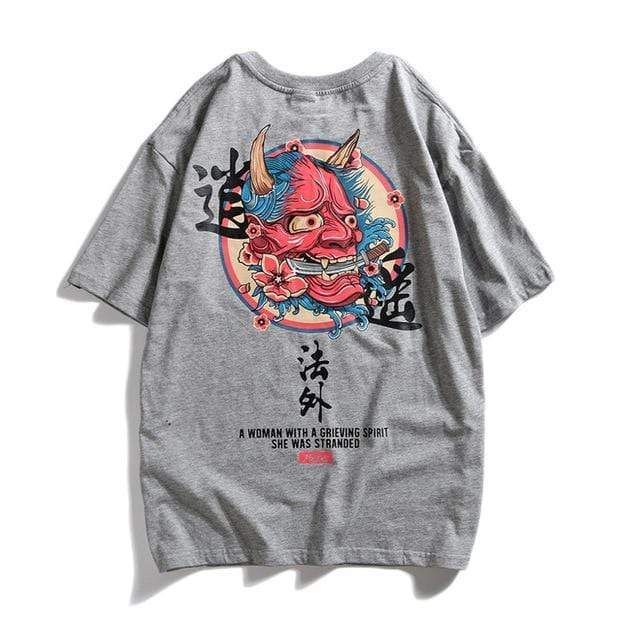 ÁO THUN NAM CỔ TRÒN TAY LỠ HOẠ TIẾT MẶT QUỶ CỰC NGẦU - CHẤT COTTON THẤM HÚT