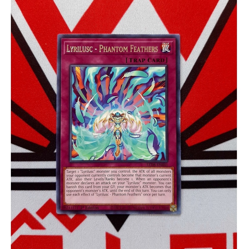 Thẻ Bài Yugioh Trap Lyrilusc - Phantom Feathers - LED8-EN041 - Rare 1st Edition