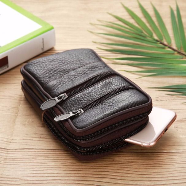 Túi da đeo hông đựng điện thoại 22cm 17cm thời trang công sở cho nam