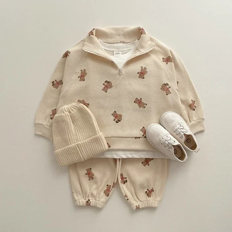 Bộ Áo hoodie Dài Tay + Quần Dài Thời Trang Mùa Thu Cho Bé