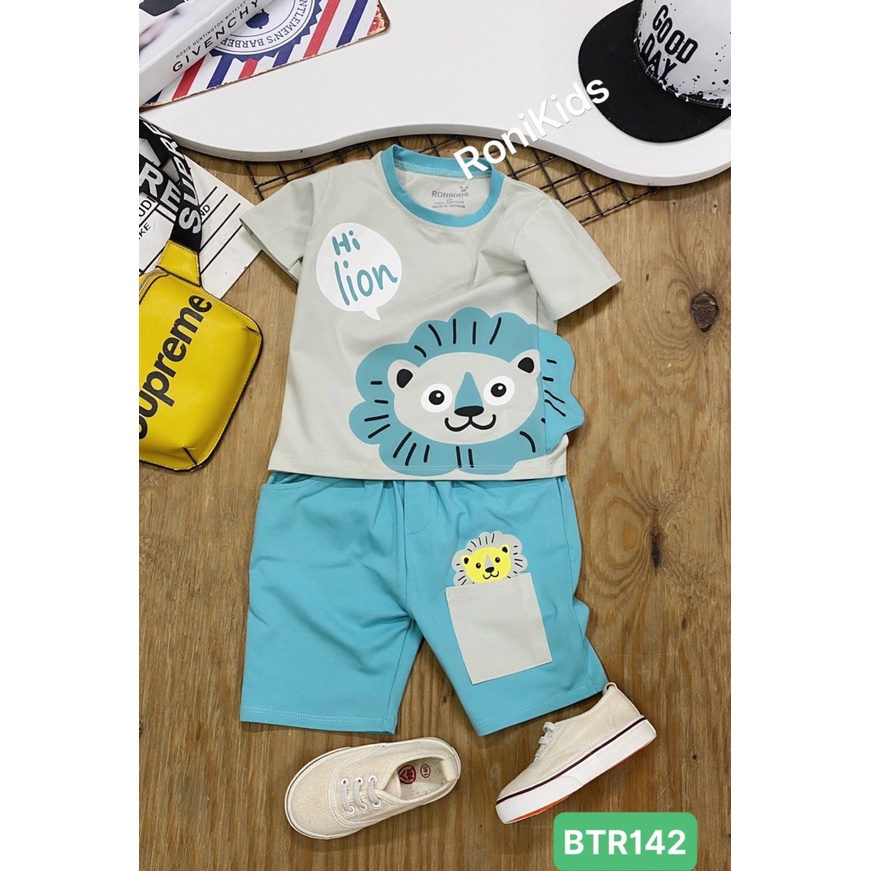 (Ronikids) Bộ thun trai lion 8kg - 24kg