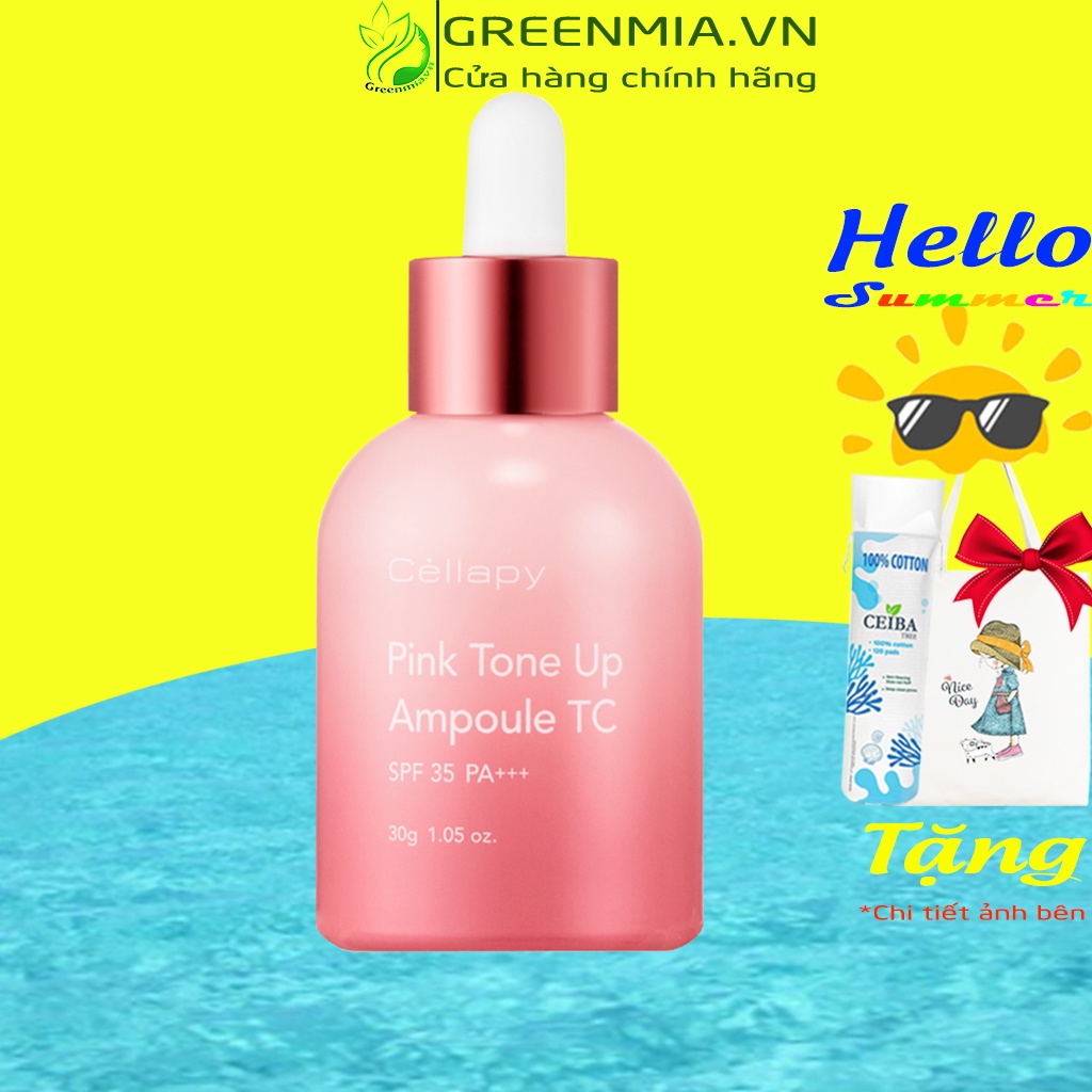 Serum Cellapy Pink Tone Up Ampoule SPF35 PA+++ 30ml Dưỡng Trắng Hồng Chống Nắng [MẪU MỚI NHẬP KHẨU CHÍNH HÃNG]