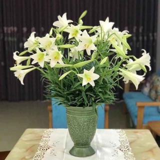 Lọ cắm hoa dáng ly khắc thủ công GỐM BÁT TRÀNG