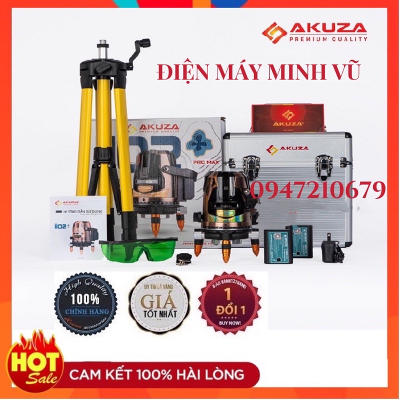 Máy cân bằng LASER AKUZA AK-488 - 5 tia xanh siêu sáng hỗ trợ ngoài trời- máy cân mực, Bắn cốt , (bảo hành 12 tháng)
