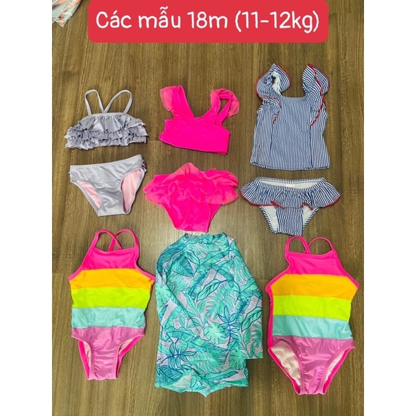 Bikini bé gái xuất dư, đồ bơi bé gái C.at&amp;Ja.ck size 12m-5y mẫu hot 2022