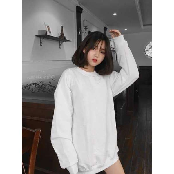 Áo sweater trắng unisex - áo sweaters trắng chất nỉ đẹp cực - sweatshirt white