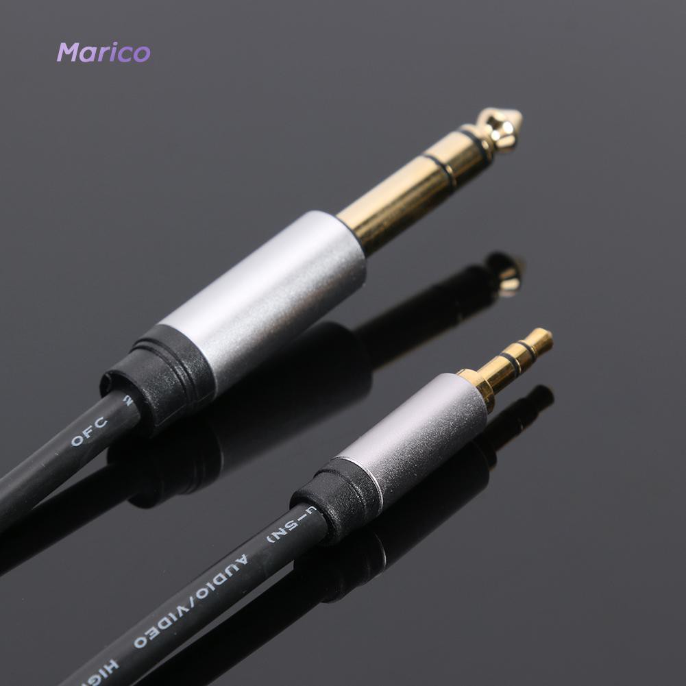 Ma-gold Plated 3.5mm To 6.35mm Male To Male Adapter Aux Cable For Amp-ready