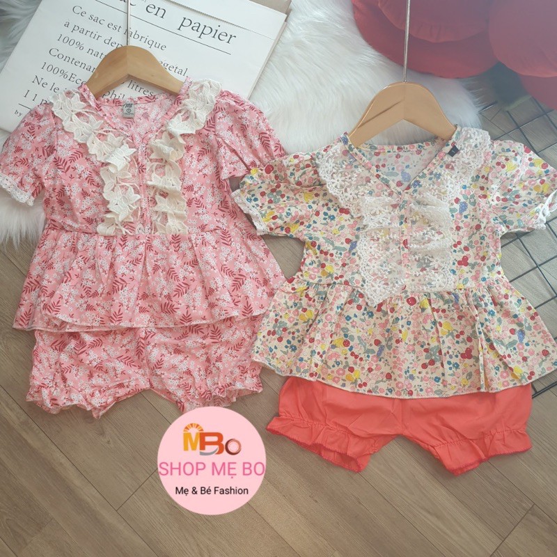 QUẦN ÁO TRẺ EM - ĐỒ BỘ HÈ BỘ ĐŨI CHO BÉ GÁI từ 8-16 kg dáng áo BABYDOLL cực xinh MEBO5